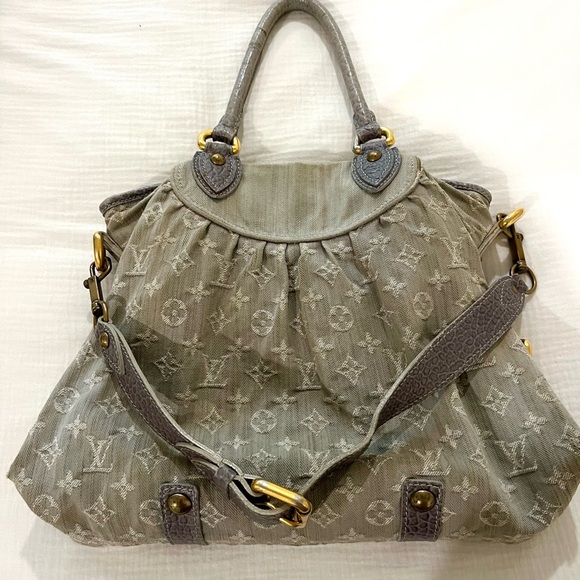 Louis Vuitton Vintage Denim Gray Monogram Canvas Bag - Picture 1 of 8